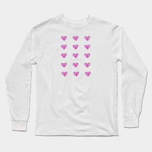 Sad Pink Broken Heart Set Pack Long Sleeve T-Shirt